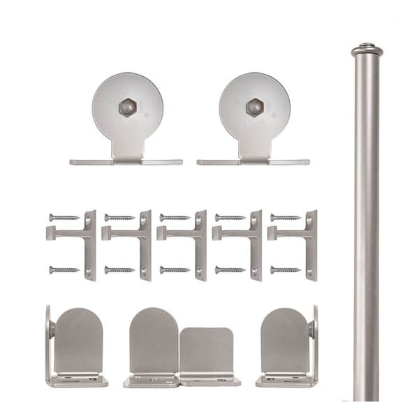 Quiet Glide Satin Nickel 72 in Top Mount Sliding Door Hardware QG.1300.TM.02 - main